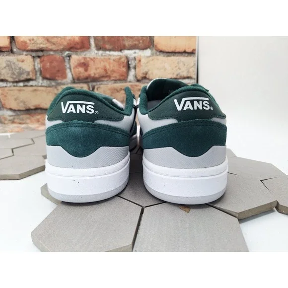 Vans Lowland Mens Sz 9 Green Suede Gray White Leather Sneakers Rare
